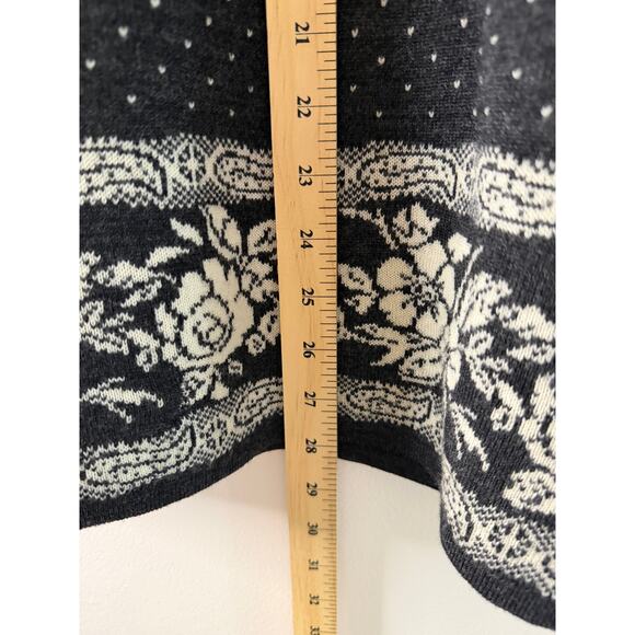 VTG Mint 80s Valentino Studio 100% Wool Cottagecore Floral Knit Sweater Dress 8 - Picture 8 of 8